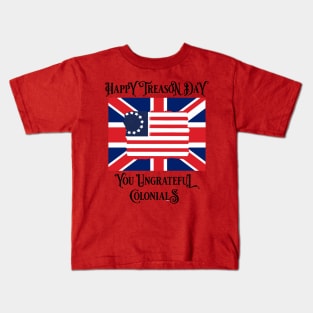 USA - Happy Treason Day - Patriotic - American Flag Kids T-Shirt